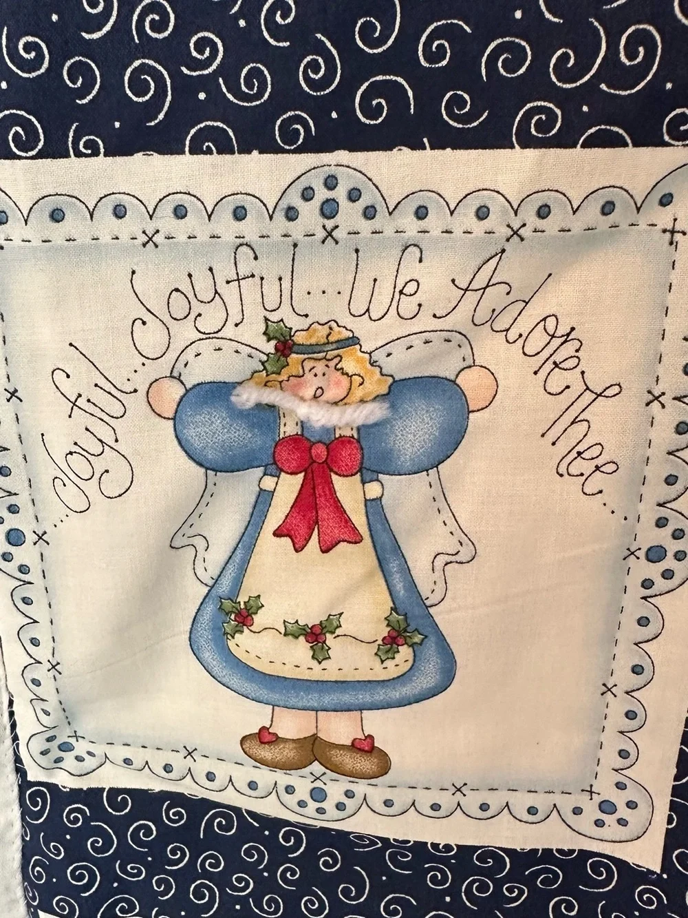 Vintage Christmas Angel Lap/Wall Quilt Fabric Panel Design Dianna Marcum Winter
